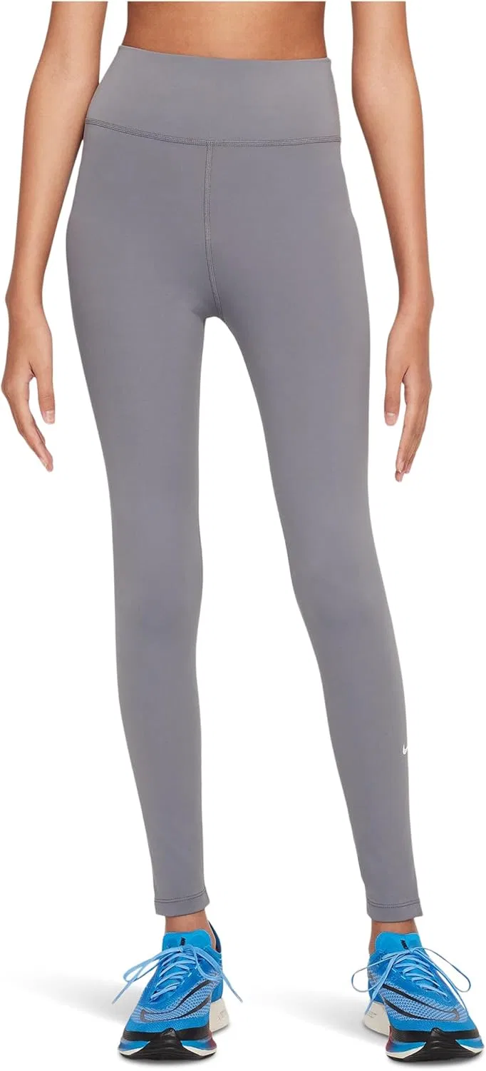 Леггинсы Nike Dri-FIT с высокой посадкой, серый дымчатый/белый