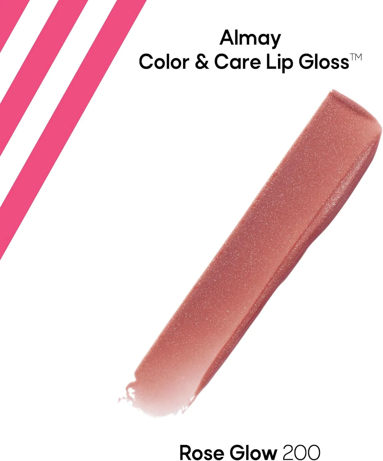 Блеск для губ Almay Color & Care увлажняющий с пребиотиками и гиалуроновой кислотой 200 Rose Glow 0.1 fl oz — фото 2