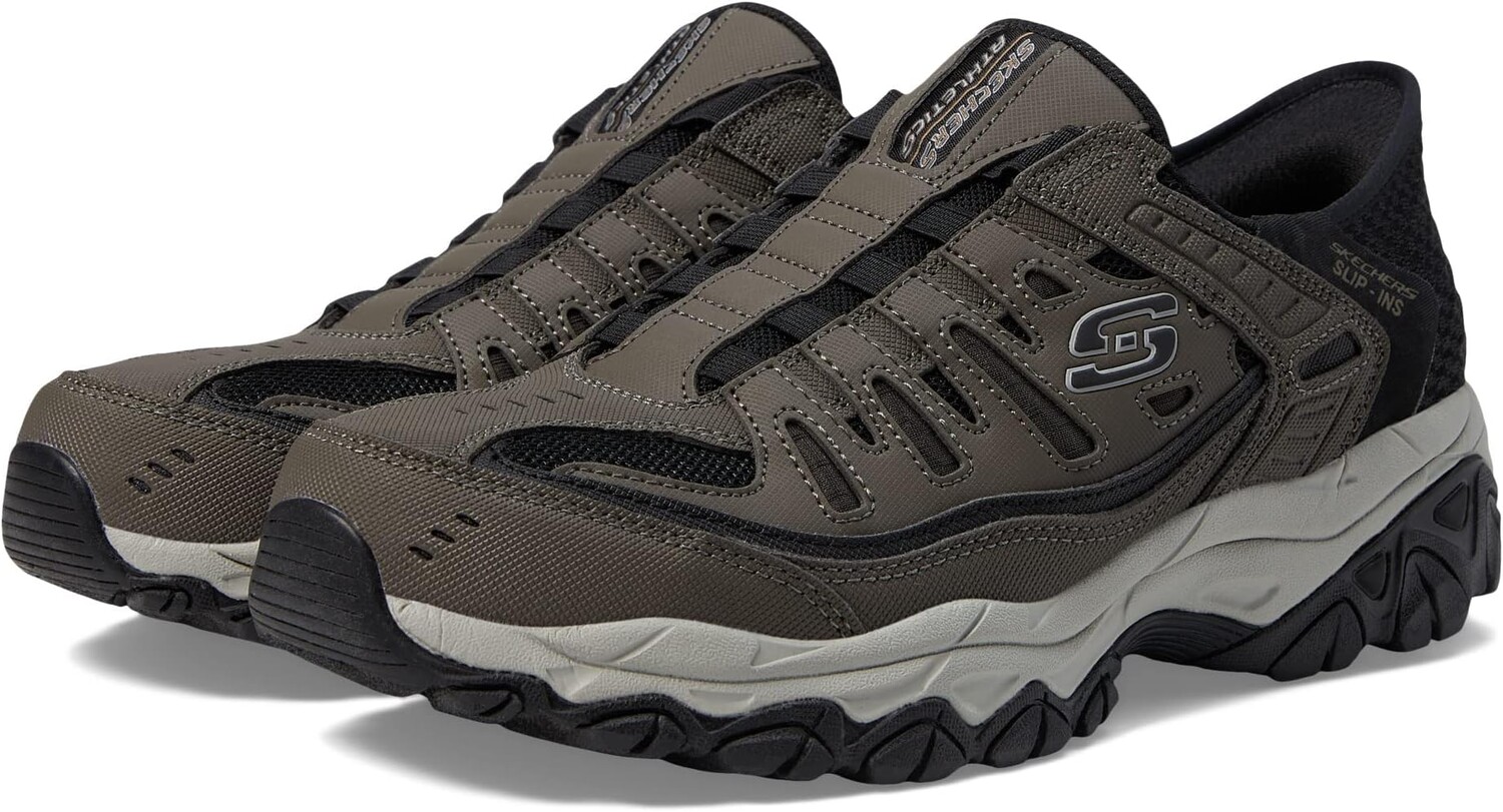 

Кроссовки Afterburn M. Fit Ridgeburn Hands Free Slip-Ins SKECHERS, коричневый