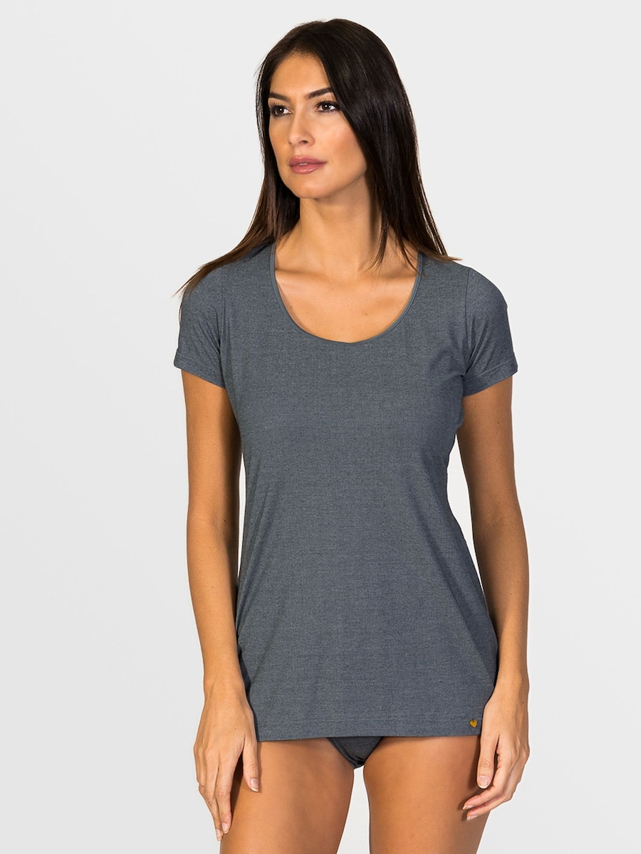 

Нижняя рубашка zd ZERO DEFECTS Hera Short-sleeve top soy fiber, темно-серый