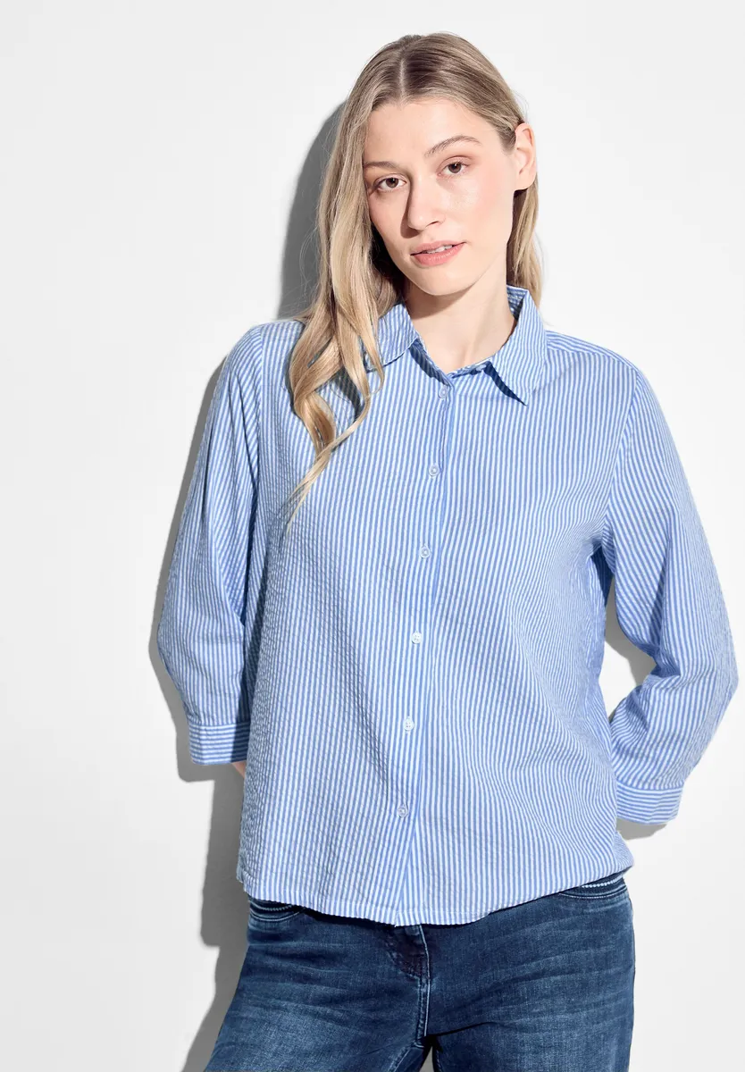 

Блузка-рубашка Cecil с рукавами 3/4, цвет Soda Blouse Blue