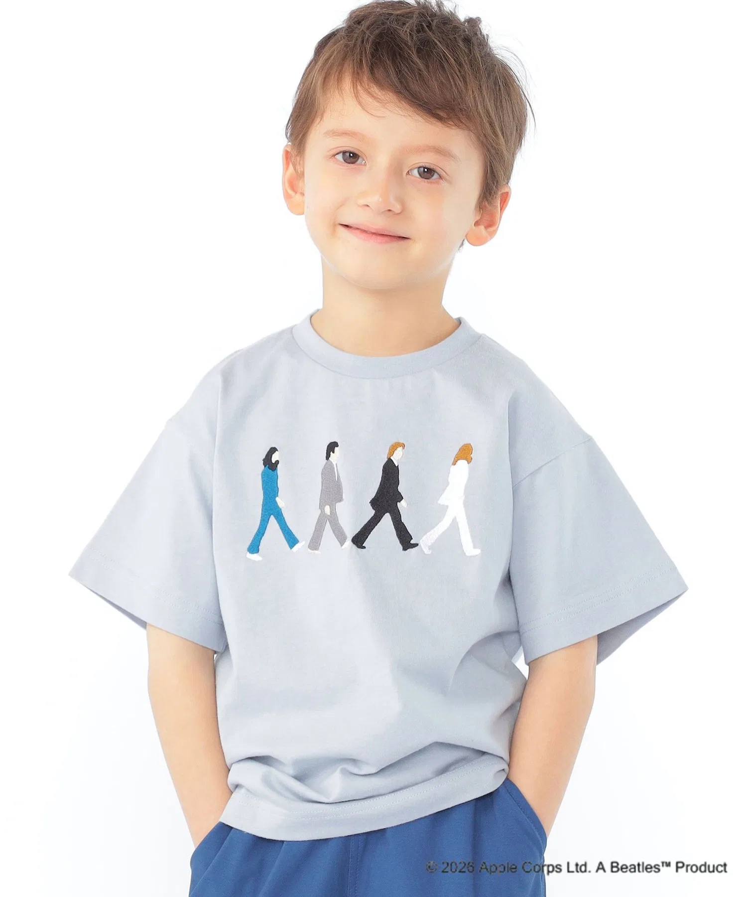 Детская футболка SHIPS KIDS с вышивкой The Beatles синяя