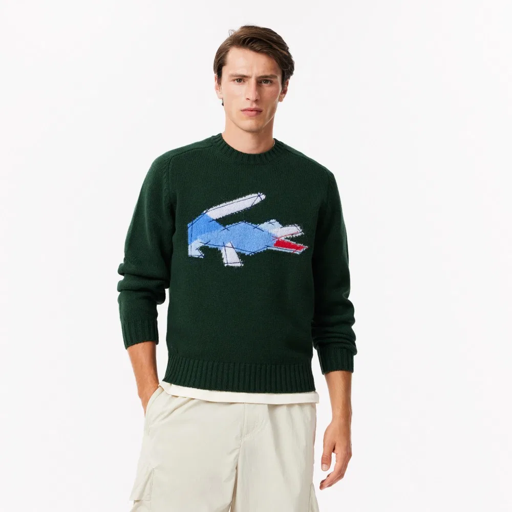 Мужской пуловер Holiday тёмно-зелёный от Lacoste