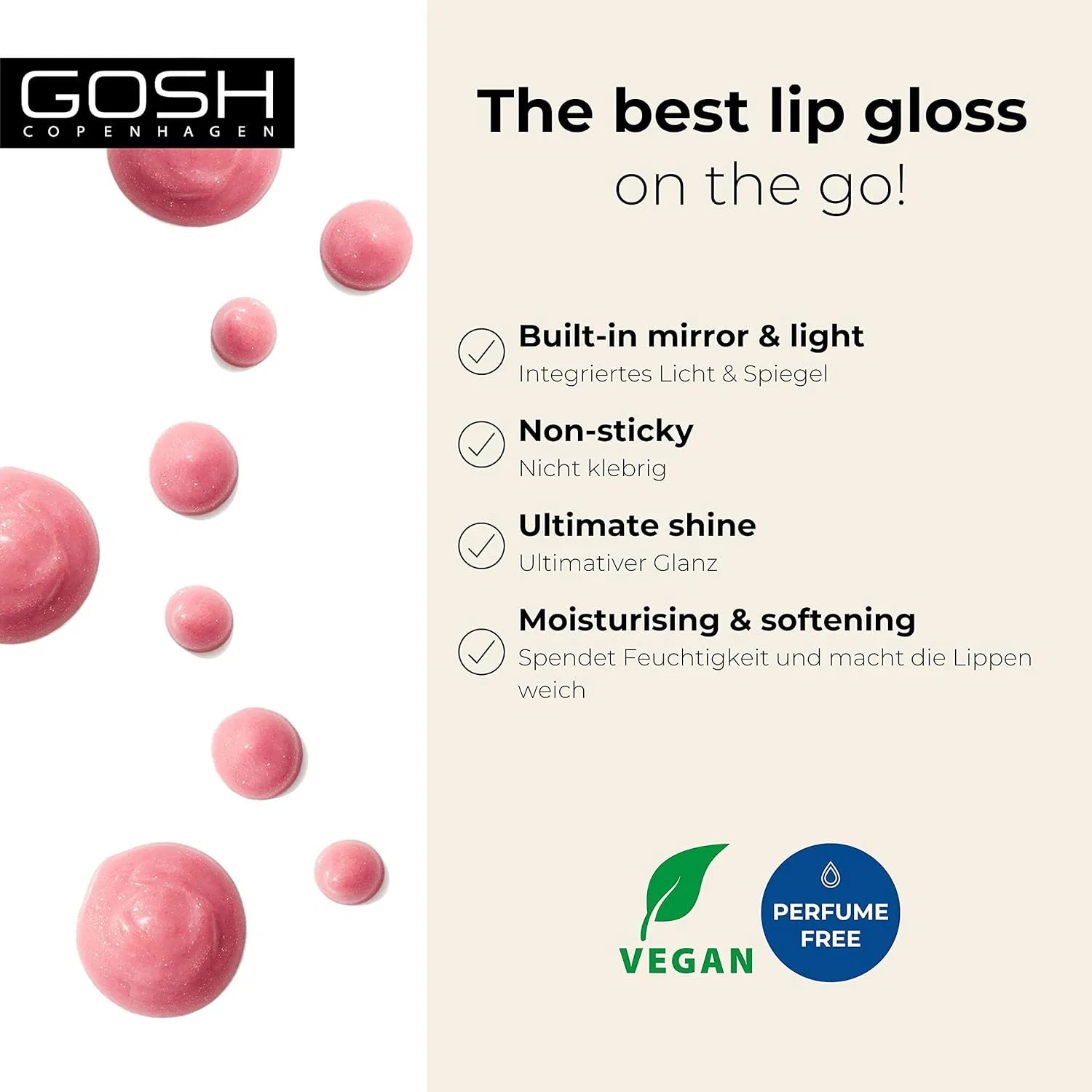 Блеск для губ «Lumi Lips 003 ILY» от GOSH с подсветкой, веганский Gosh, Pink — фото 2