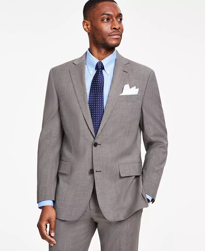 

Мужской пиджак классического кроя из эластичной шерстяной смеси Brooks Brothers, коричневый/бежевый