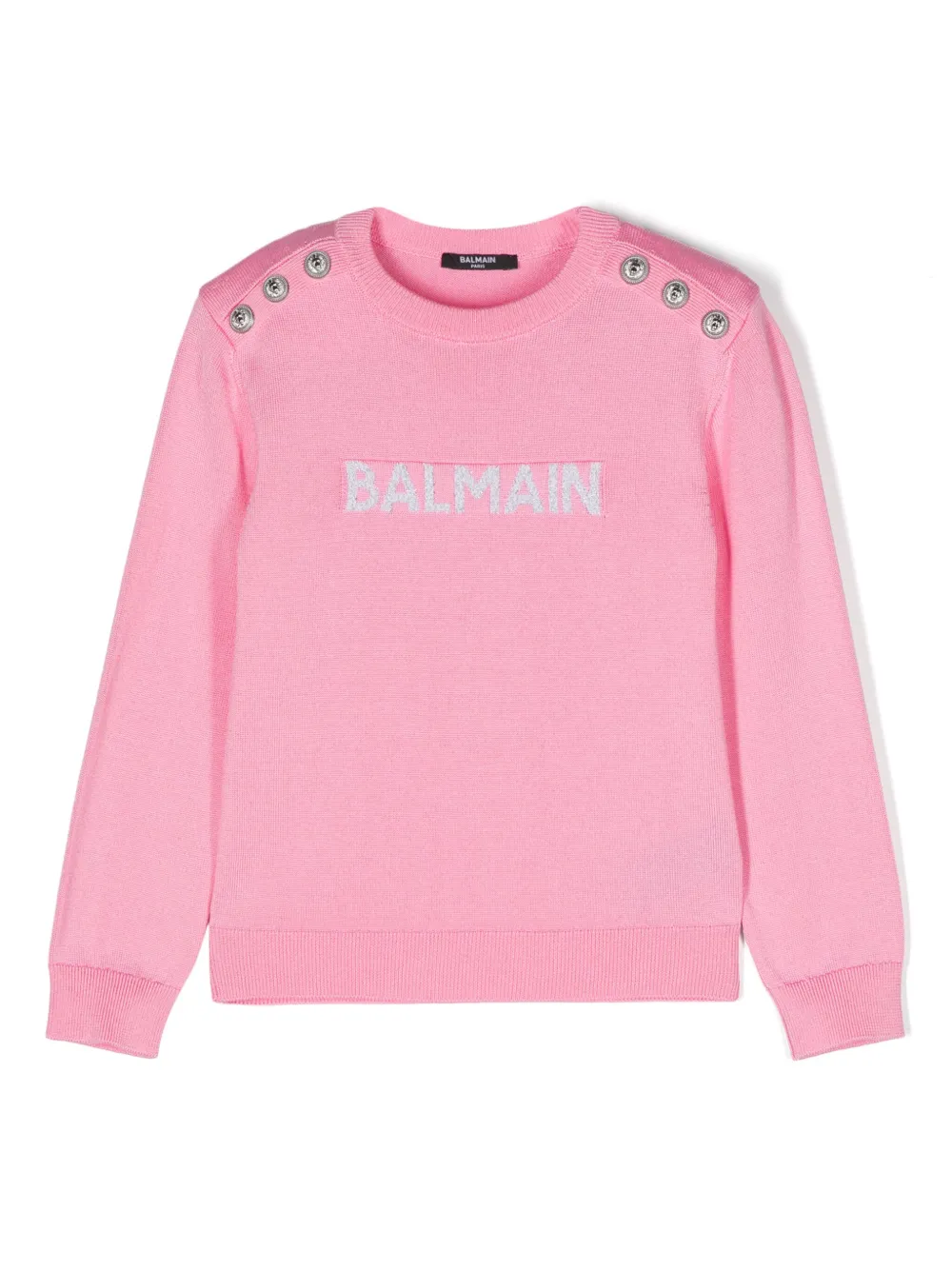 

Джемпер с жаккардовым логотипом Balmain Kids, розовый