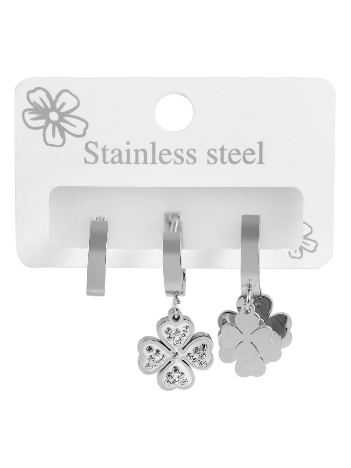 

Adeliás Женский кулон - кулон в виде клеверного листа из нержавеющей стали серебристого цвета