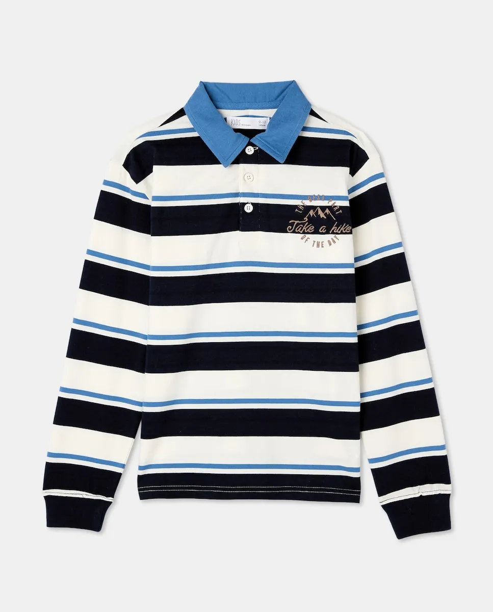 

Рубашка-поло с длинным рукавом в тонкую полоску для мальчика Kids El Corte Inglés, зеленый