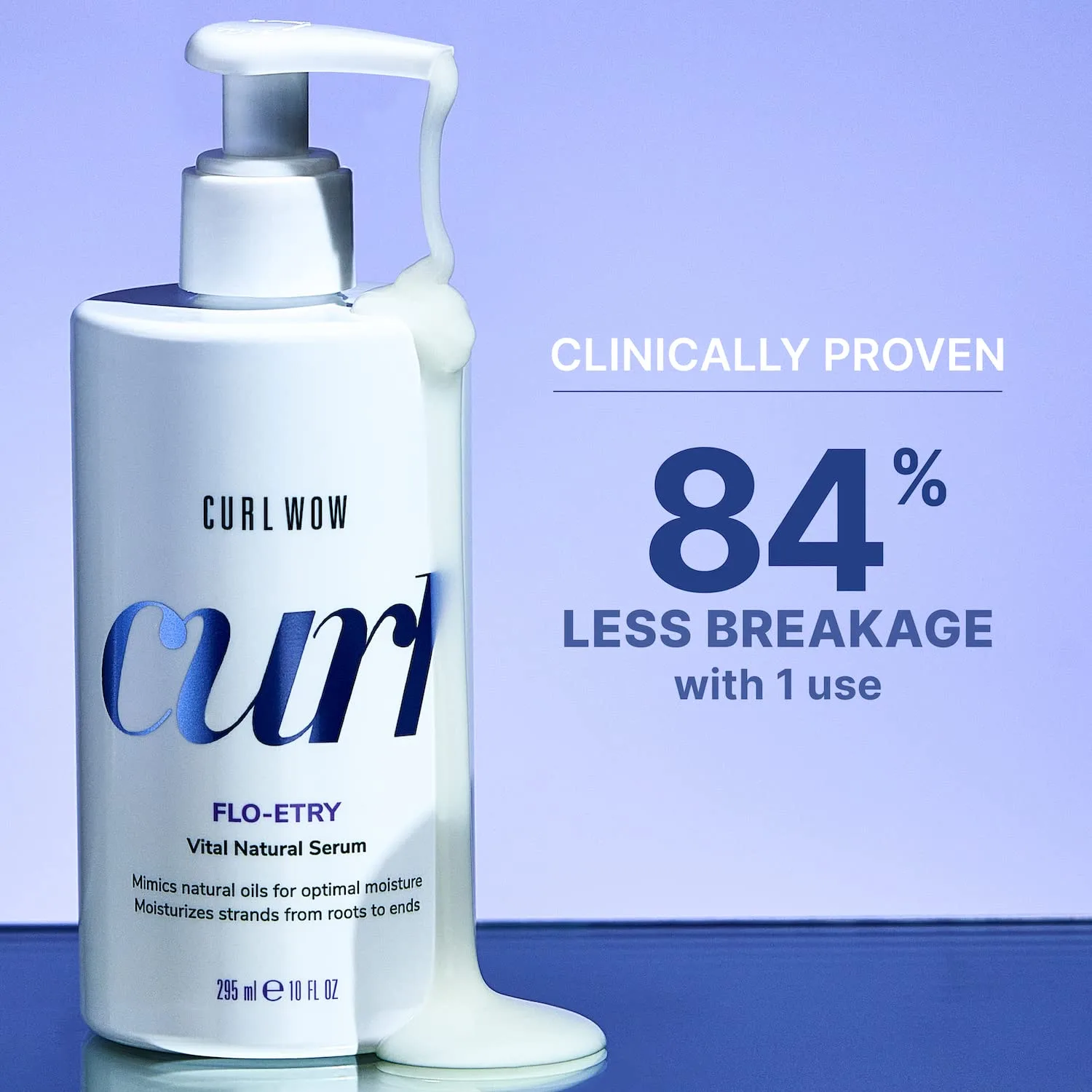COLOR WOW Curl Wow Flo-etry Vital Natural Serum - масляная смесь для увлажнения сухих и обезвоженных волос от корней до кончиков, мгновенно придающая локонам объем и сочность 296 мл (1 шт.) — фото 4