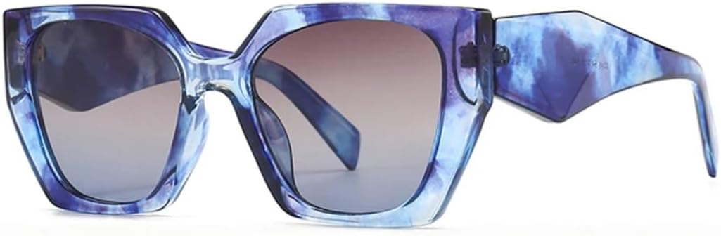 

Ретро-солнцезащитные очки «кошачий глаз» с разноцветными линзами для женщин, дизайнерские прозрачные градиентные линзы, защита от УФ-излучения UV400, солнцезащитные очки для мужчин SZVVBKK, Blue Tea Blue