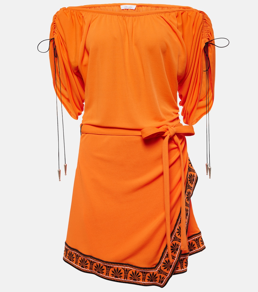 

Мини-платье с открытыми плечами и сборками Rabanne, Dark Orange