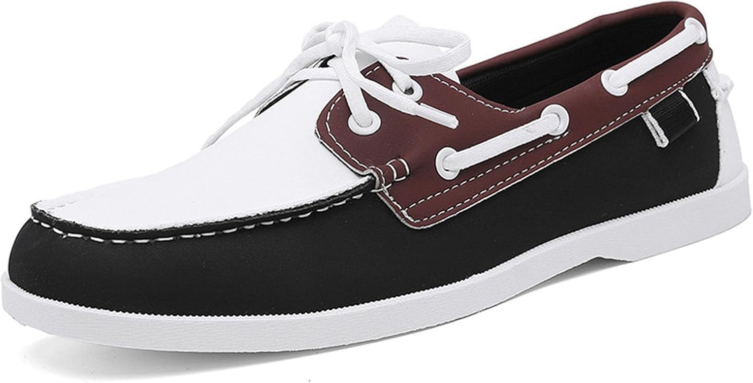 

Мужские лоферы из искусственной кожи с цветными вставками, плоской подошвой и шнуровкой, мягкая подошва, повседневные мокасины, бизнес-обувь для работы и прогулок Dfhaslkle, белый