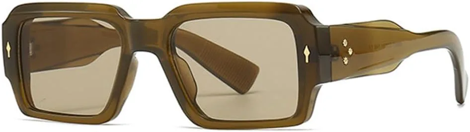 

Популярные модные солнцезащитные очки 2027 года для женщин: квадратные, градиентные, с защитой от УФ-излучения UV400; модные панк-очки с заклепками MTZJH, Olive Green