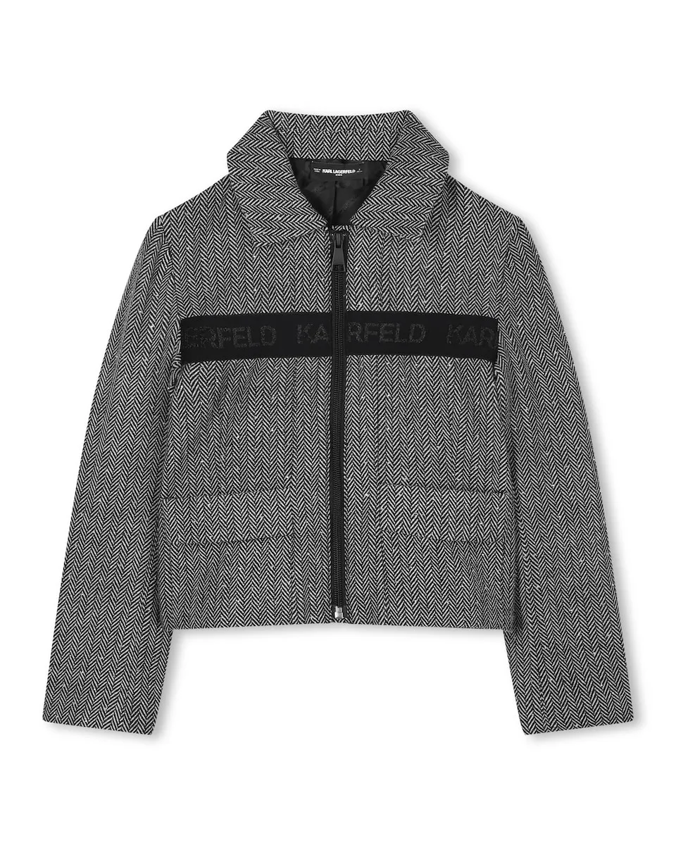 

Детская куртка для девочки с длинными рукавами в разноцветной расцветке Karl Lagerfeld Kids