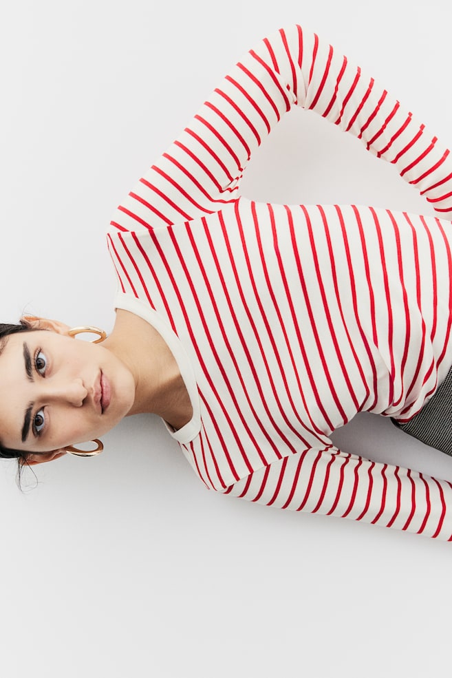 

Рубашка из ребристого джерси H&M, белый