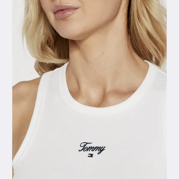 Облегающий топ Tommy Hilfiger, белый — фото 4