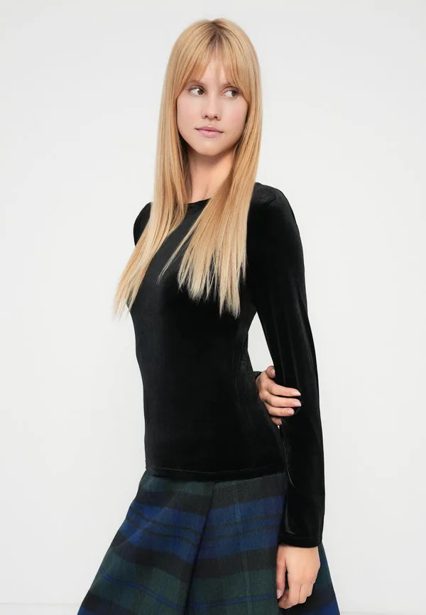 Топ с длинными рукавами и вырезом-лодочкой и рукавами-колоколами Gap, Black — фото 4