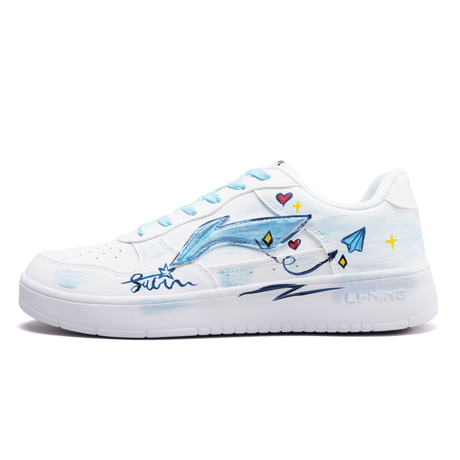 

Li-Ning Floating Boat Fresh White Balance легкие низкие скейтборд кроссовки мужские Blue