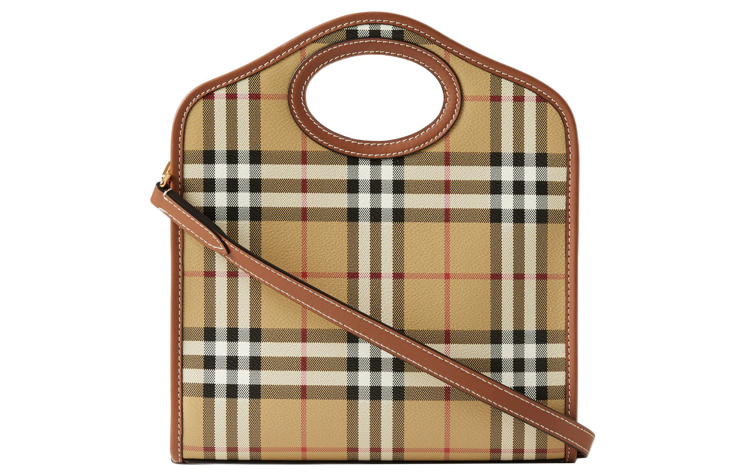 Миниатюрная кожаная сумка Burberry с карманом — фото 3