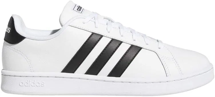 Кроссовки Adidas Unisex Grand Court Base 00s из замши и резины, модель JQ6018, White Black — фото 3