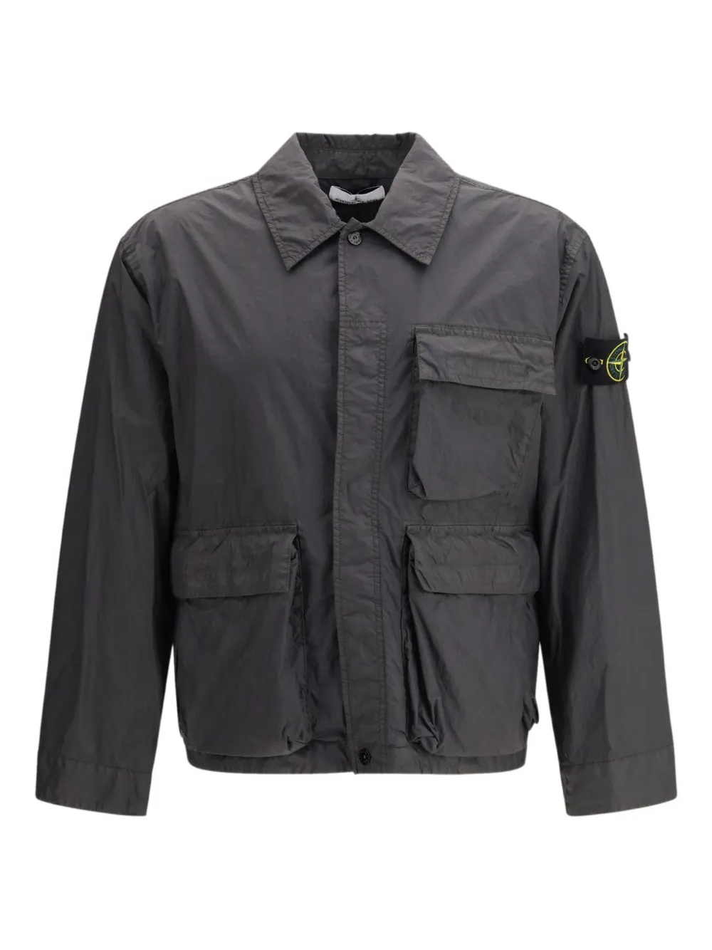 

Рубашка-овершот с нагрудным значком Stone Island, серый