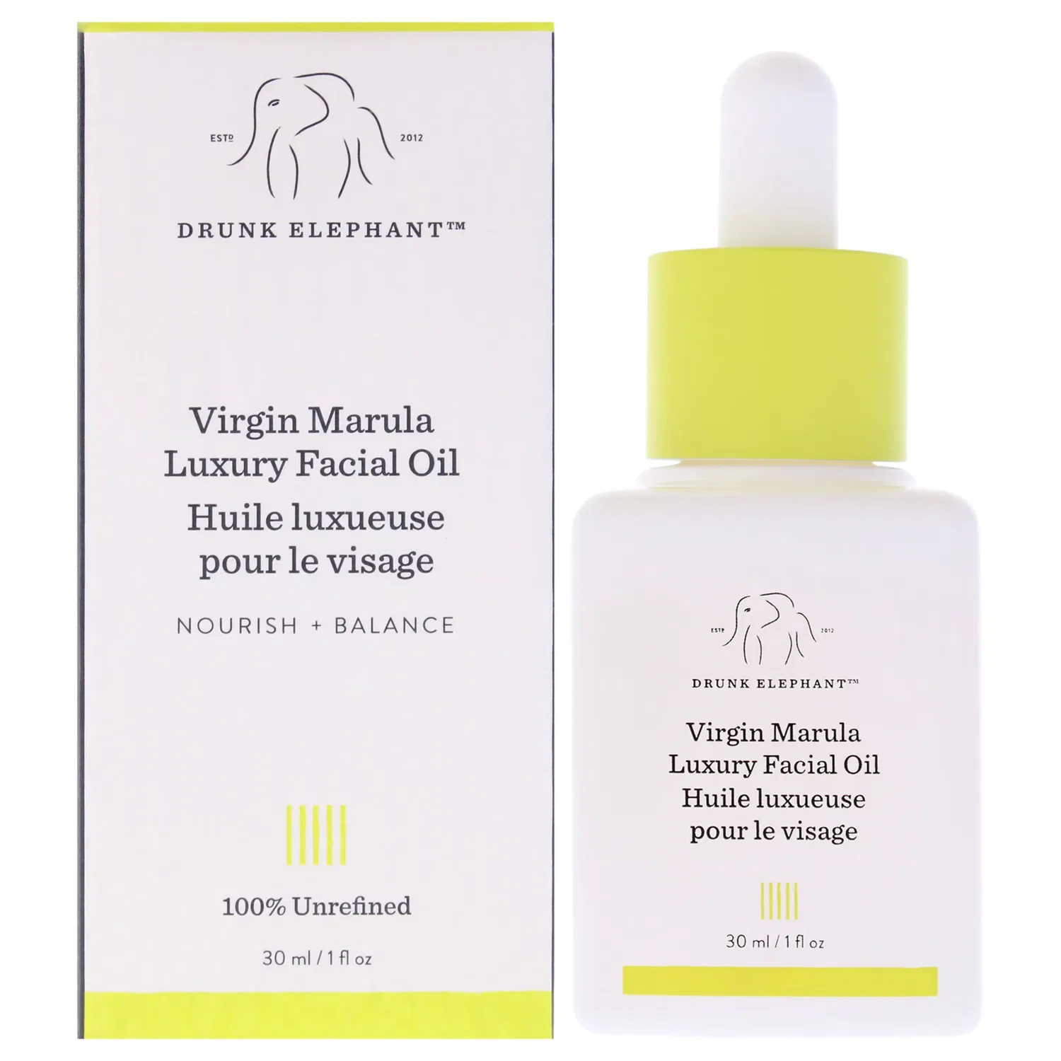 Роскошное масло для лица Virgin Marula от Drunk Elephant для женщин - 28 г, Clear