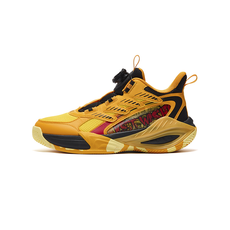 

Противоскользящие износостойкие детские баскетбольные кроссовки 361°KIDS, оранжевый/золотой/черный