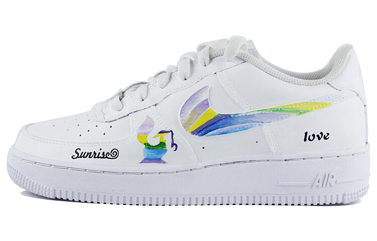 

Кроссовки Nike Air Force 1 Skateboard Shoes Men Low-Top White Purple/Yellow