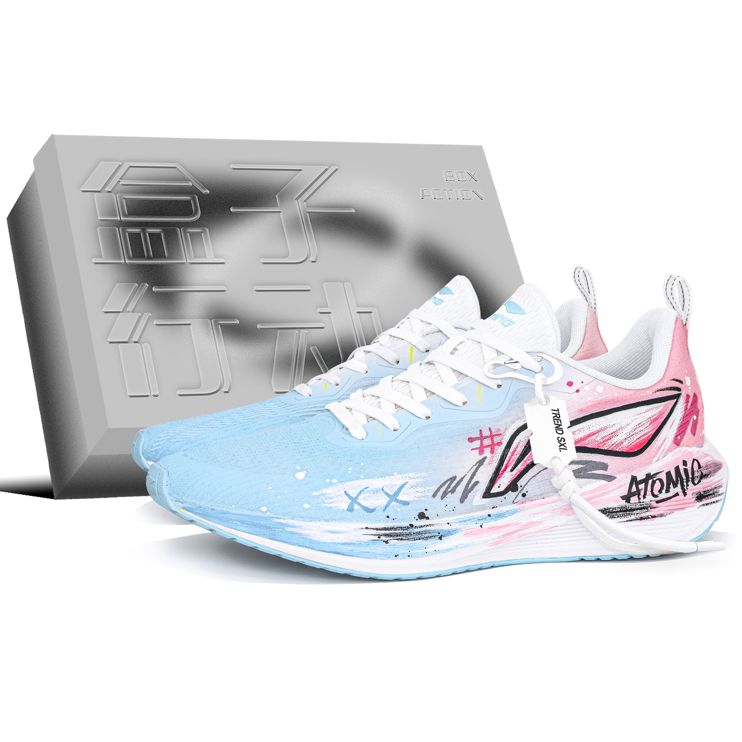 

LINING Wuyue нескользящие устойчивые к истиранию низкие кроссовки Casual Running Shoes мужские синий розовый