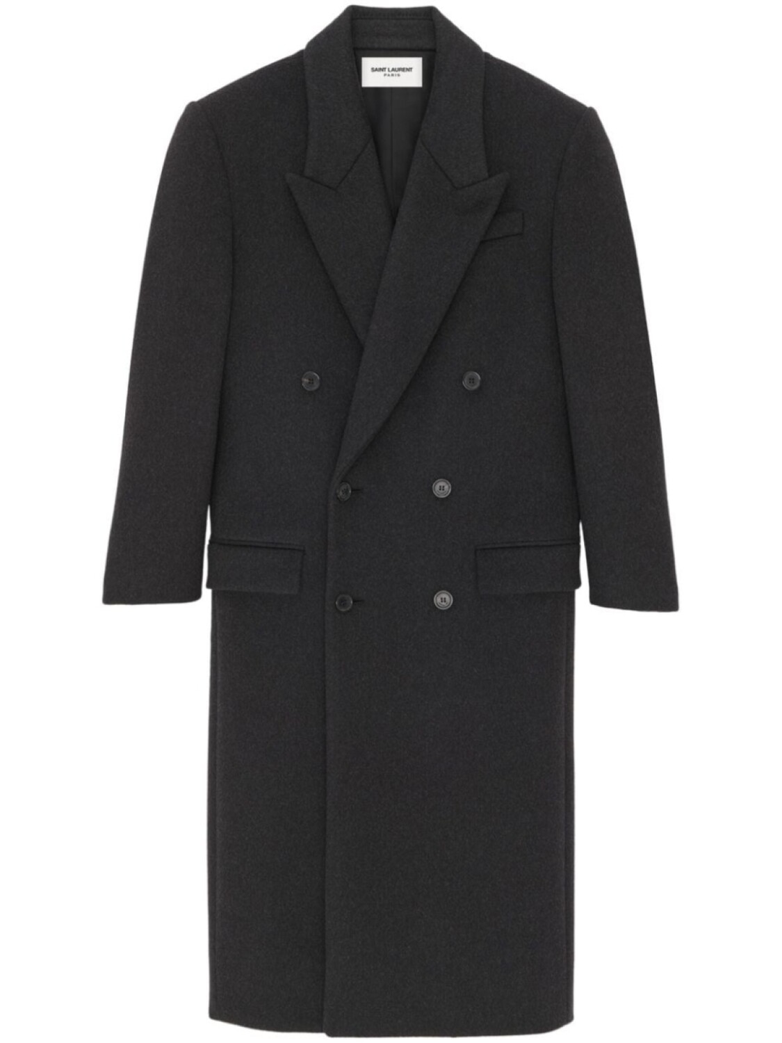 

Saint Laurent двубортное пальто макси, серый
