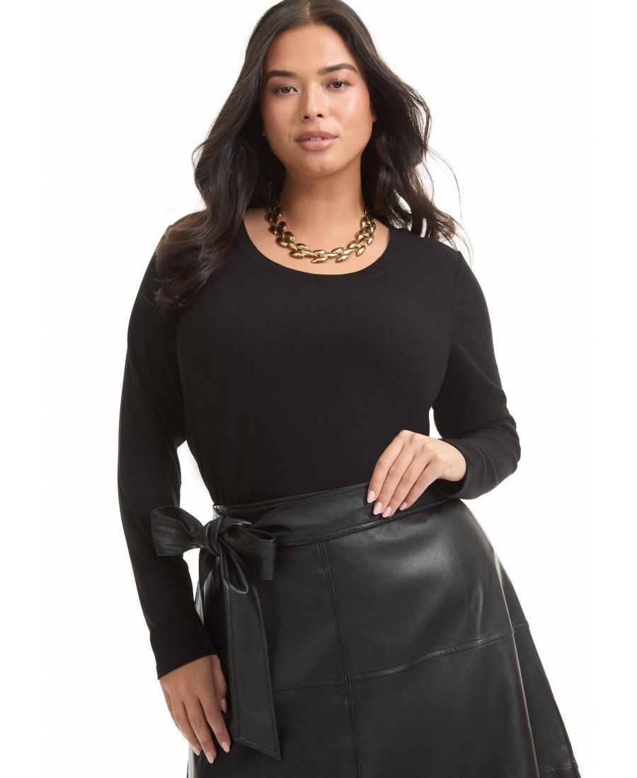 

Женская блузка с ребристым вырезом-лодочкой от June + Vie June & Vie, Black