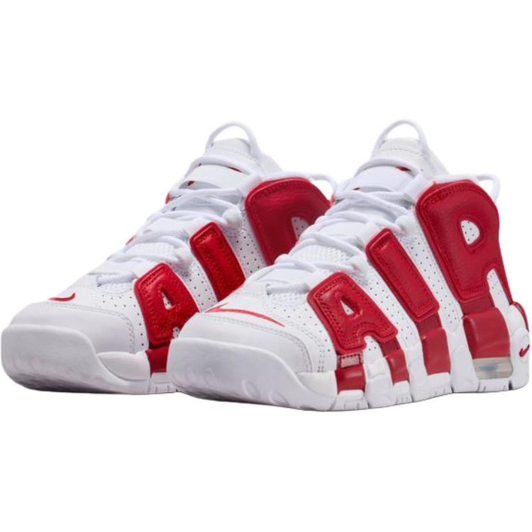 Nike Air More Uptempo Support Mid top детские баскетбольные кроссовки White Red Kids' — фото 3