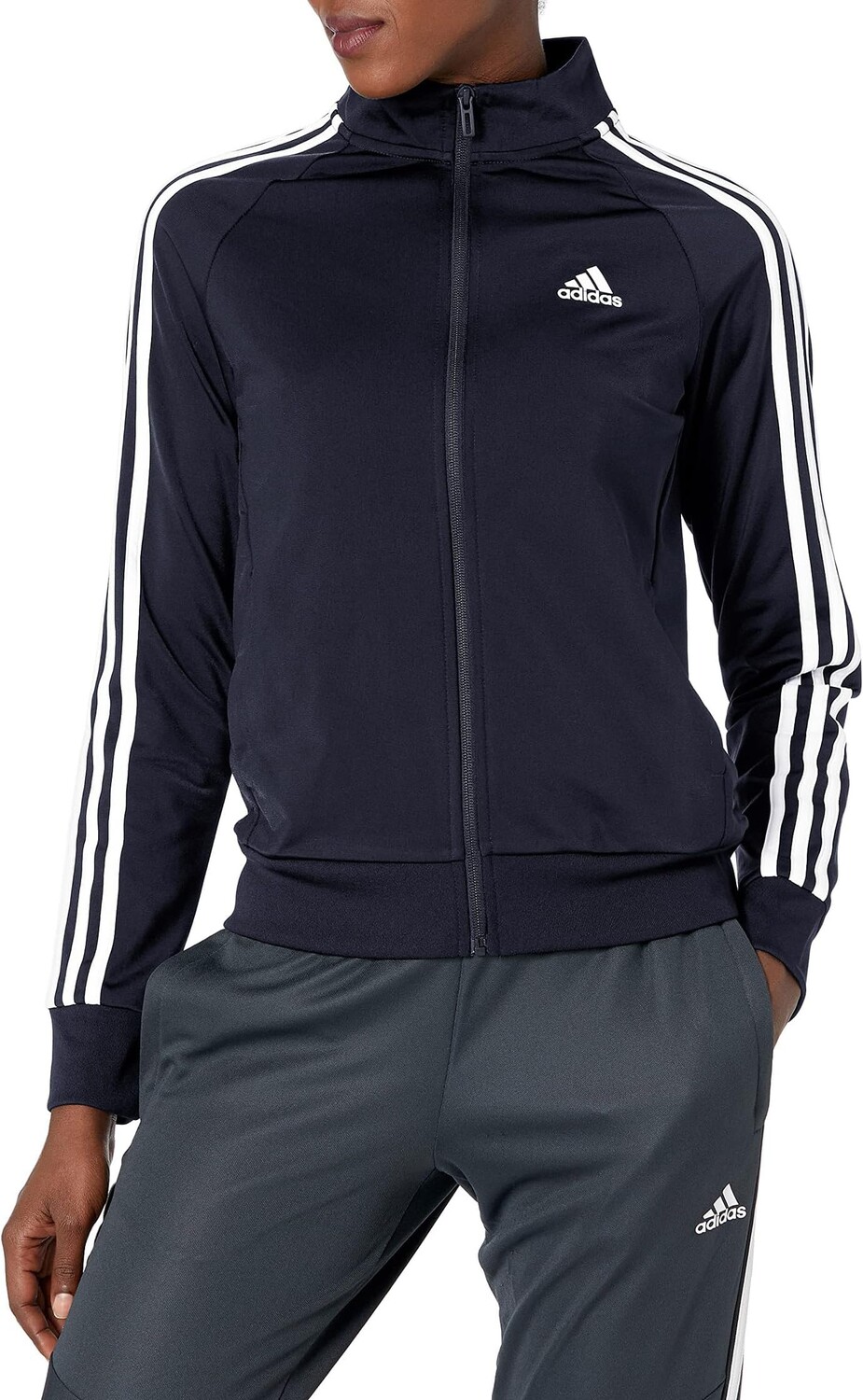 

Куртка Plus Size Essentials Warm-Up 3-Stripes Track Jacket adidas, цвет Legend Ink