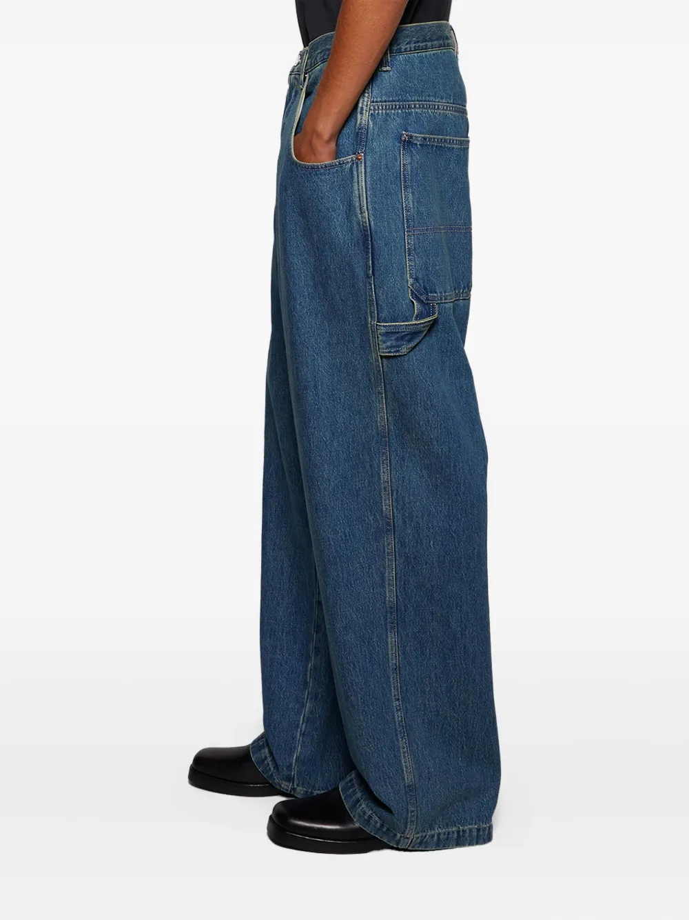 Джинсы из денима с накладными карманами VETEMENTS, синий — фото 4