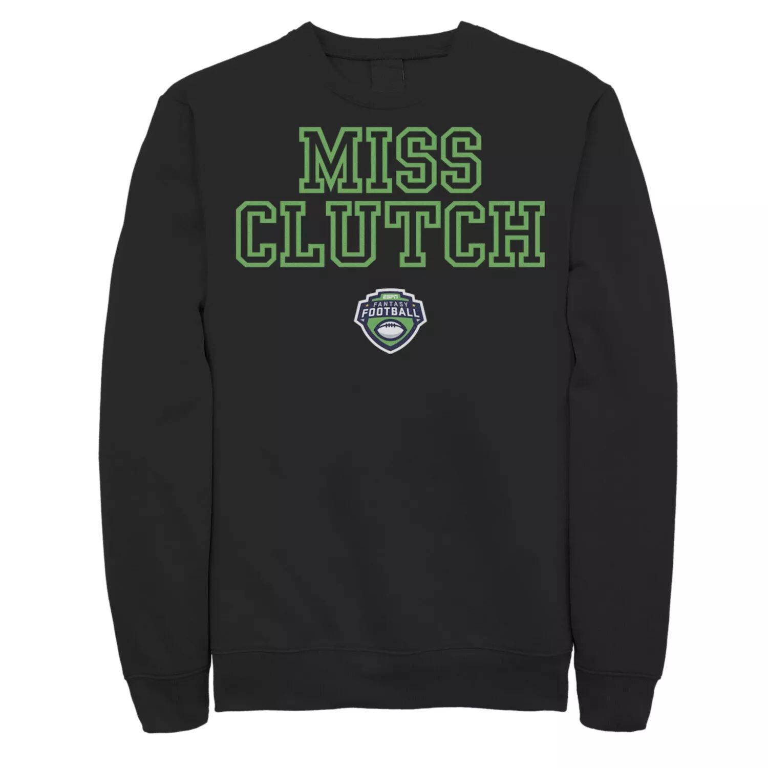 

Мужской свитшот с текстовым логотипом ESPN Miss Clutch Licensed Character