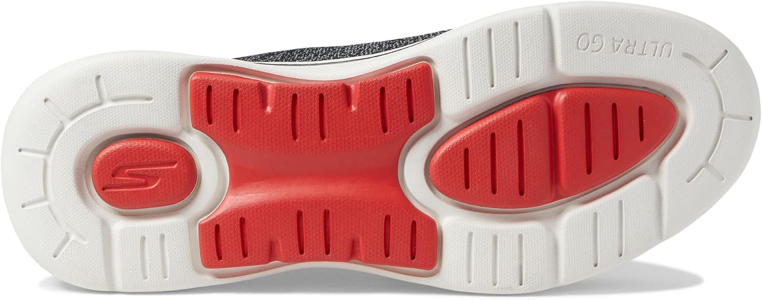 Мужские кроссовки Skechers GoWalk Arch Fit Stretch Fit слипоны для спорта и повседневной носки, черный/красный — фото 4