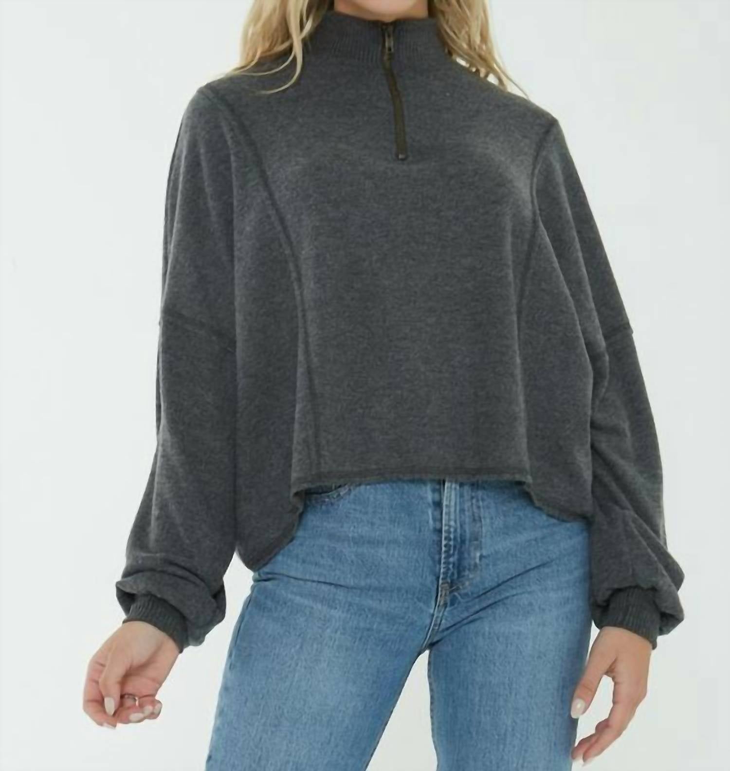 

Уютный свитер Ada Cozy на молнии в цвете Heather Charcoal PROJECT SOCIAL T