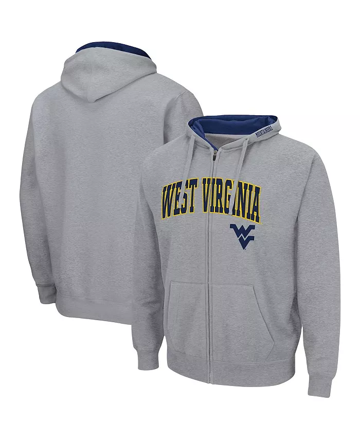 

Мужская толстовка West Virginia Mountaineers Arch and Logo 3.0 с молнией Colosseum, серый