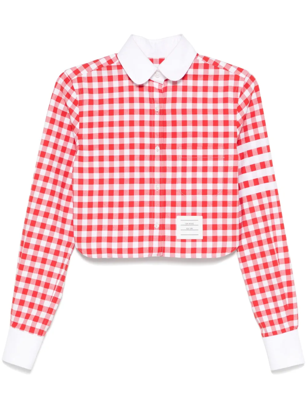 

Рубашка 4 Bar Stripes в клетку гингем THOM BROWNE, красный