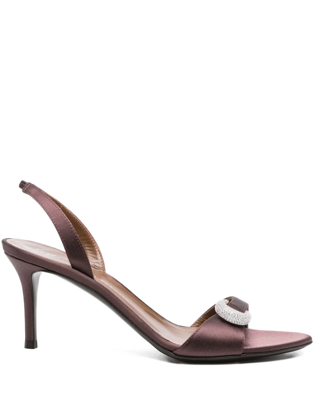 Босоножки с открытой пяткой, украшенные кристаллами Giuseppe Zanotti, коричневый