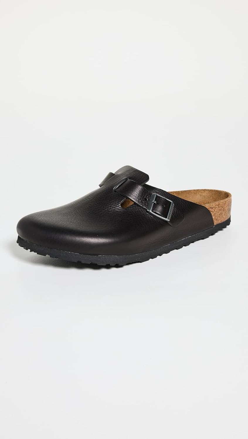 Мужские сабо Birkenstock Boston Vintage с широкой подошвой, черный — фото 2