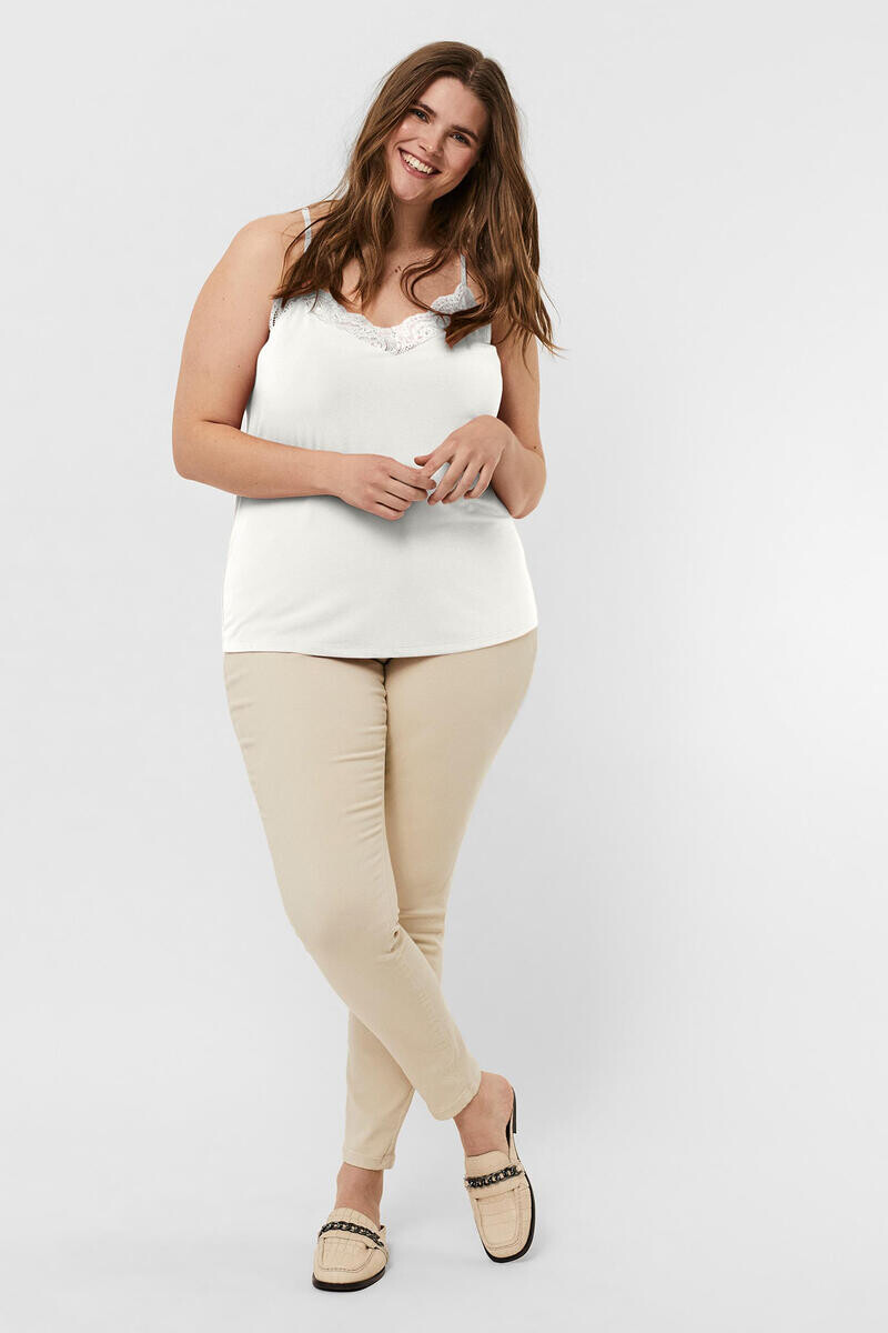 

Кружевной топ больших размеров Vero Moda Curve, белый