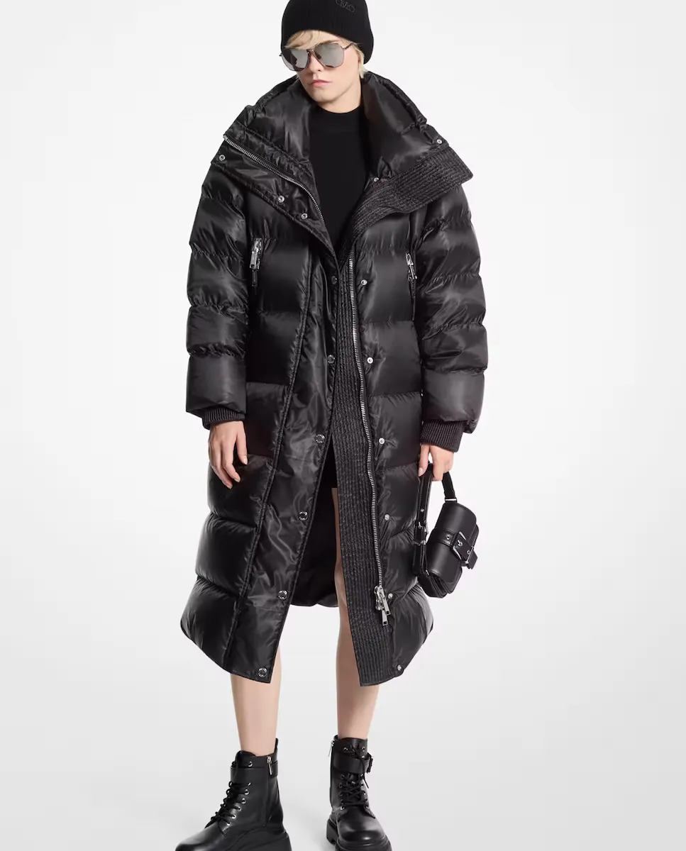 

Длинный унисекс-пуховик с боковыми молниями Michael Michael Kors, черный