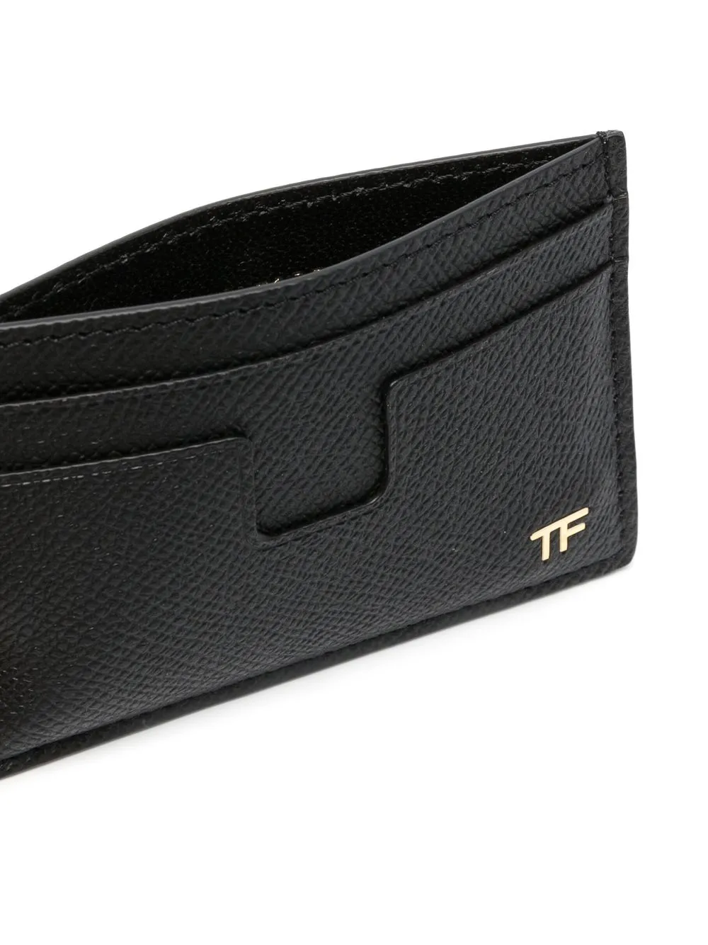 Картхолдер из зернистой кожи TOM FORD, черный — фото 3