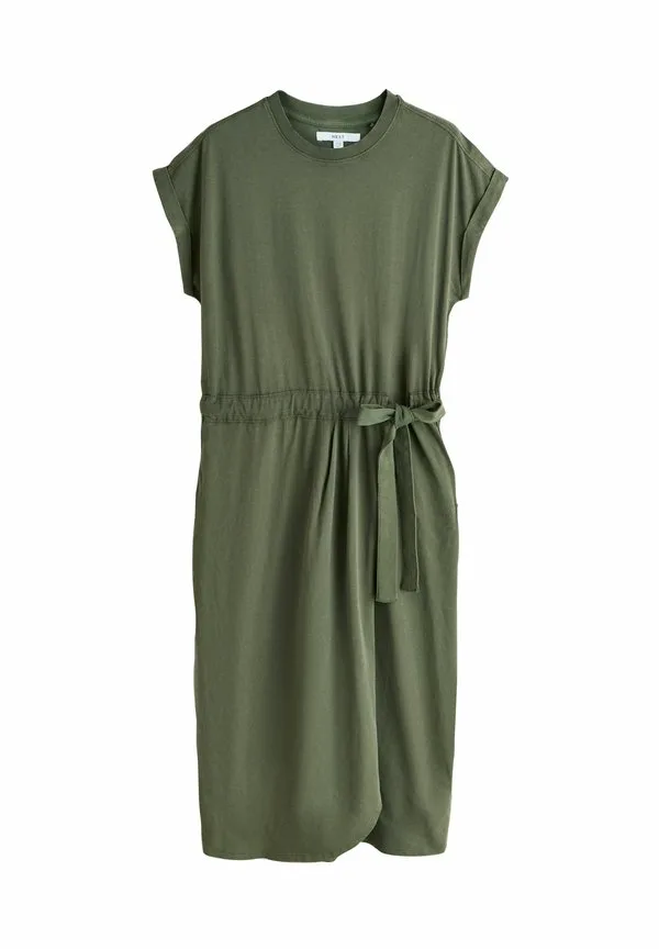Платье-Саронг из трикотажа стандартного кроя Next, Washed Khaki Green