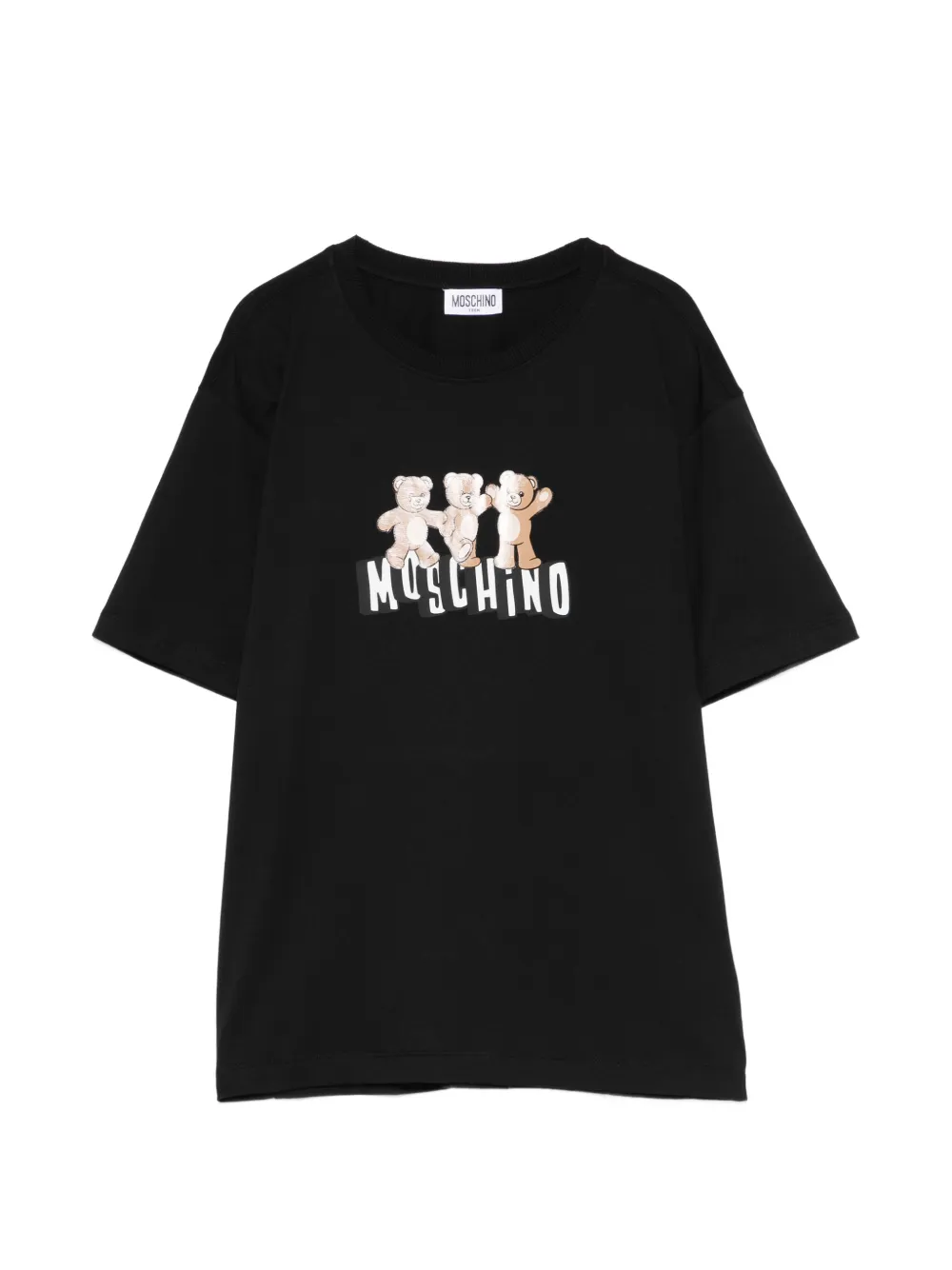

Футболка с изображением мишки Moschino Kids, черный