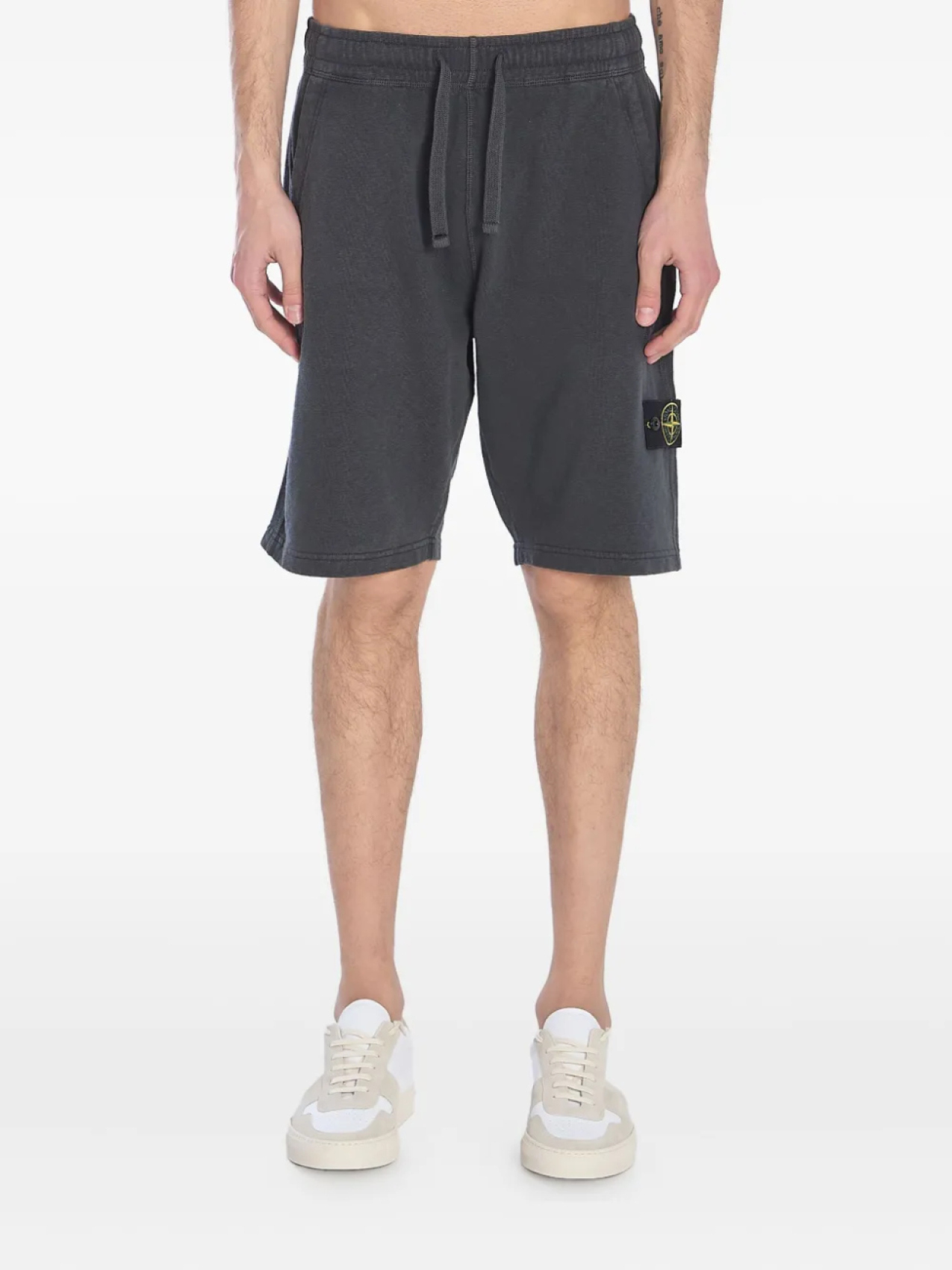 

Флисовые шорты-бермуды Stone Island, серый
