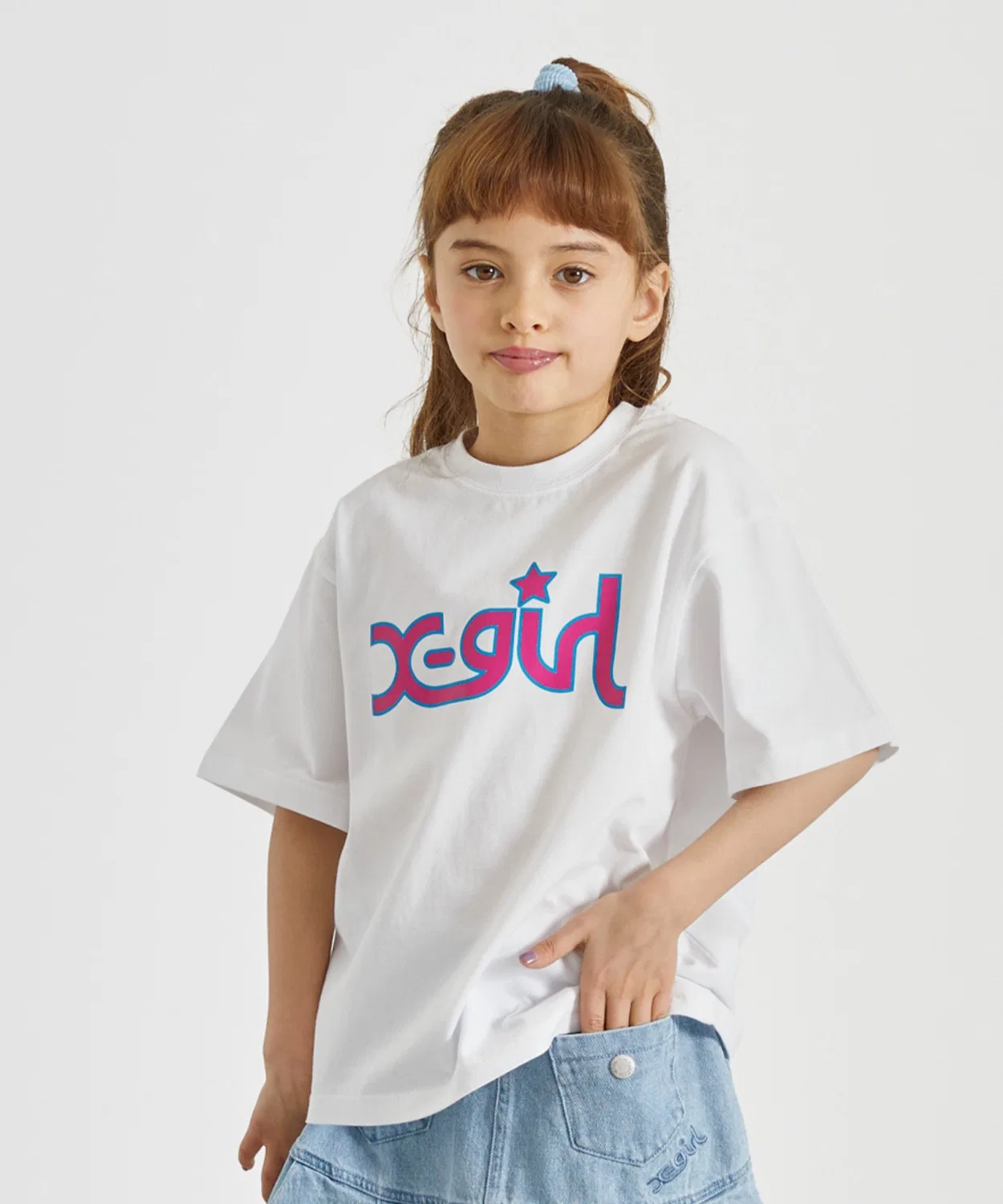 Детская футболка с логотипом X-girl Stages белая