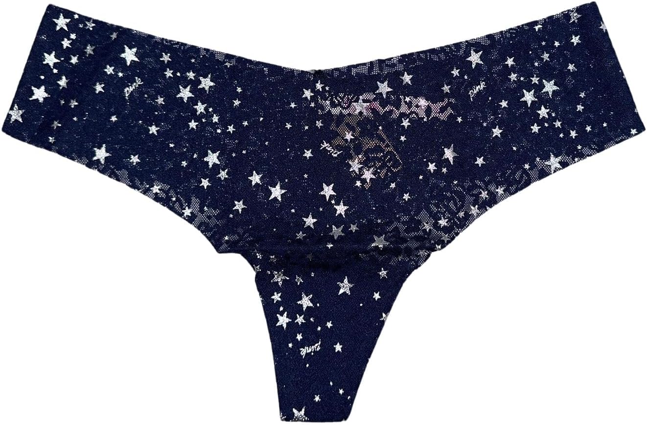 

Victoria's Secret Pink No Show Soft Lace трусики-стрингиЦвет Blue New, Blue Stars