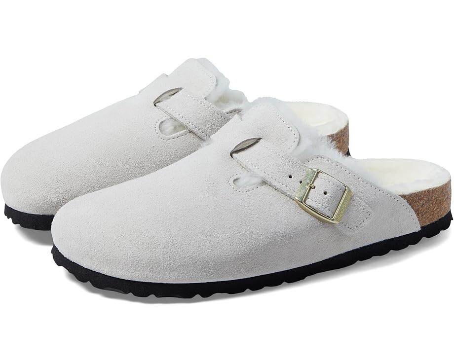 

Сабо Birkenstock Boston Shearling, цвет Antique White/Antique White